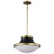 Nuvo Lafayette 1-Light Pendant 18 in. Matte Black/Natural Brass White Opal Glass 60/7908 - alternate 1